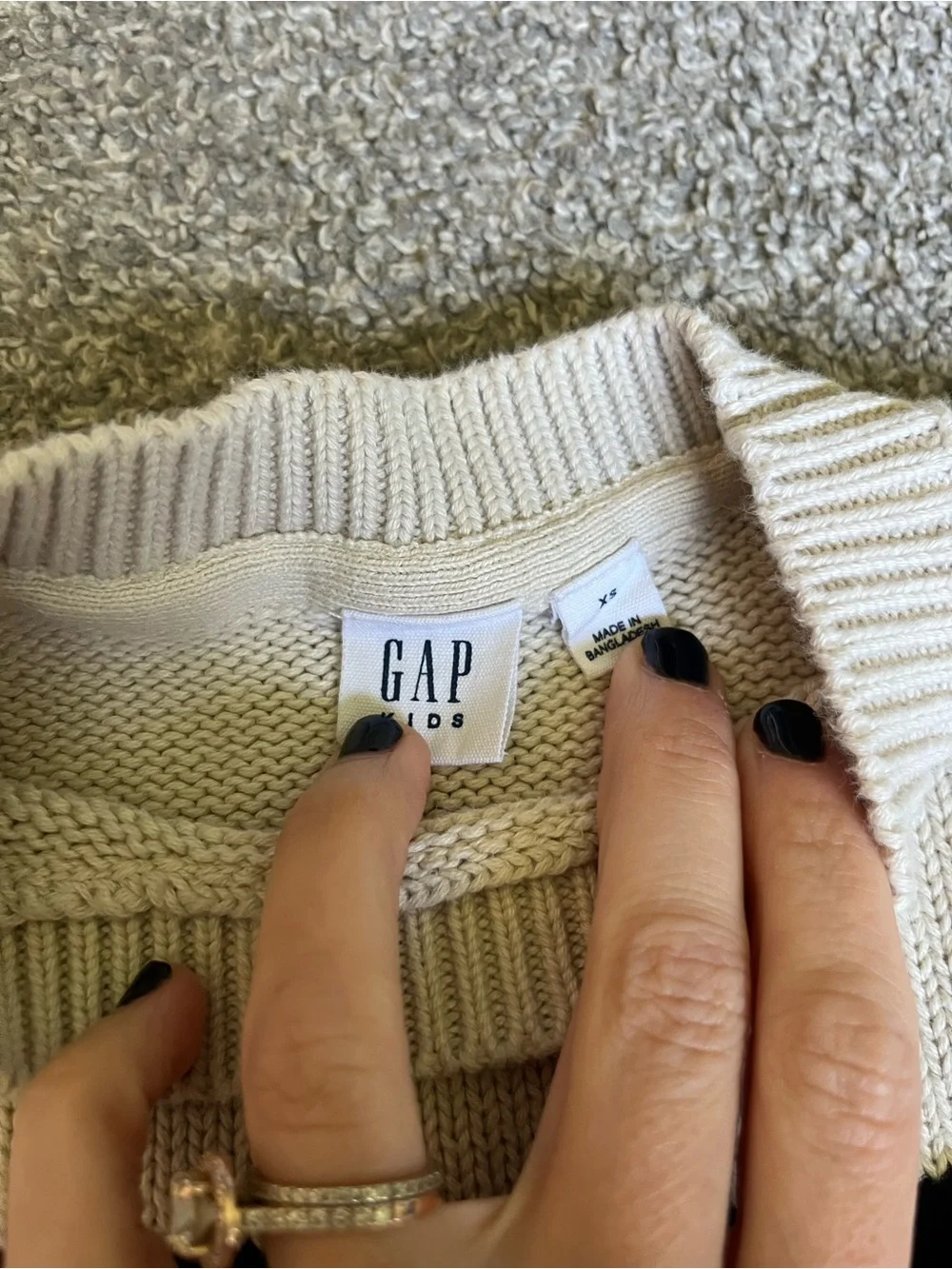Gap Kids Black & Cream Striped Crewneck Sweater